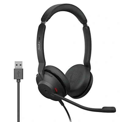 Imagen de Jabra Evolve2 30 Auriculares Estéreo con Cancelación de Ruido y Tecnología Llamada 2 Micrófonos Certificados para Microsoft Teams Cable USB A Negro
