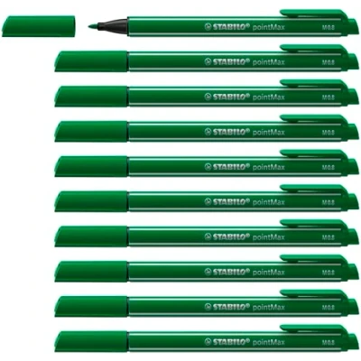 Imagen de Rotulador punta media 0,8 STABILO pointMax Caja con 10 unidades Color azul verde