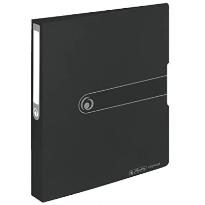 Imagen de Herlitz 11205713 Archivador (A4, PP, de 2 Anillo mecanismo nevera de, 2,7 cm espalda, 16 mm Altura completa, opaco Negro, color negro