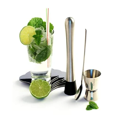 Imagen de Yoko Design 1238 Kit para Preparar mojitos (Acero Inoxidable, 21,6 x 17,5 5 cm), Color Gris
