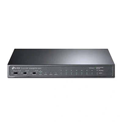 Imagen de TP Link TL SL1311MP Switch de Escritorio, Ethernet rápido 8 Puertos con PoE+, Gigabit 2 Puertos, SFP 1 Puerto