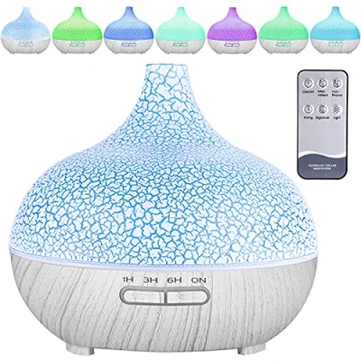 Imagen de MAISITOO Humidificador ultrasónico y difusor de Aroma 550 ml.Ultra silencioso,Apagado Automático.Humidificador Aceites Esenciales con Control Remoto LED 7 Colores para Hogar, Oficina,SPA