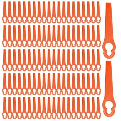 Imagen de FUIPVGI 100 Piezas Cuchillas de Plástico para Cortacésped, Repuesto 83mm Cortadora Césped Jardín, Cesped