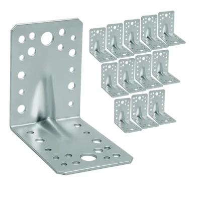 Imagen de OMIdeas 12 x Escuadra Metalica De Angulo (90 90 65 2.5) Conector en ángulo Conectores angulares con reborde Angulos Metalicos Galvanizadas