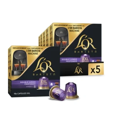 Imagen de L&#039;OR Barista Cápsulas Dobles de Café Lungo Profondo Intensidad 8 50 Compatibles con Cafeteras Amazon Exclusive