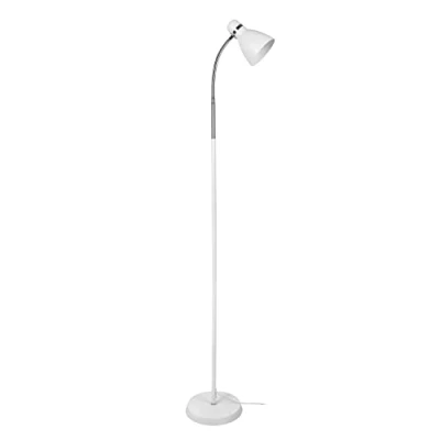 Imagen de BEL AIR HOME Pie de Salón Megara Blanco Metal 155 cm altura Portalámparas E 27 para iluminar cualquier espacio versátil y elegante (BLANCO)