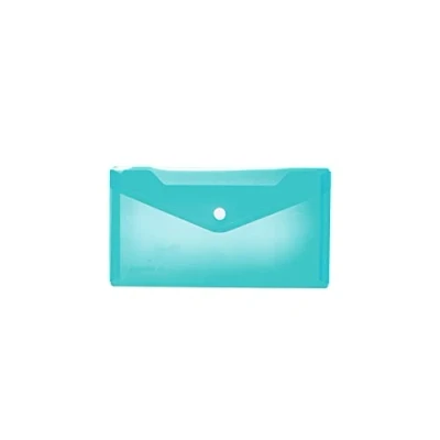 Imagen de HERMA 20040 Funda para documentos DIN larga, transparente, color azul claro, con cierre de presión, sobre plástico escuela, universidad, oficina, viajes