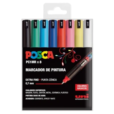Imagen de SET 8 MARCADORES 0,7MM POSCA PC 1MR