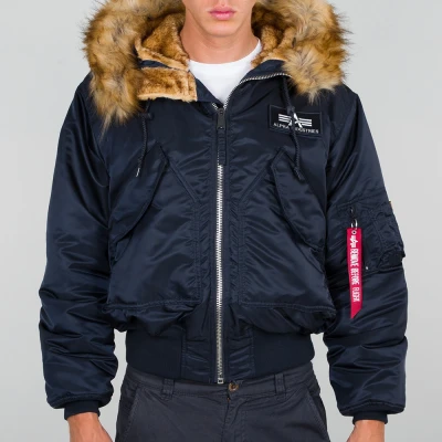 Imagen de Alpha Industries 45P Hooded Custom Chaqueta de invierno, Hombre, Talla: Large, Rep blue