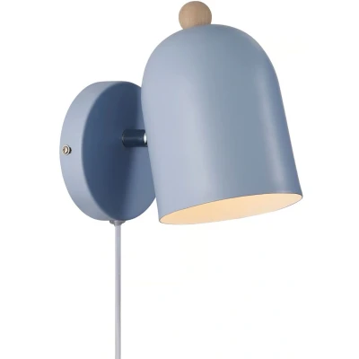 Imagen de Nordlux Aplique de pared Gaston con cable y enchufe, metal, azul