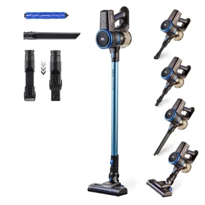 Imagen de Taurus Ideal Lithium aspirador escoba y de mano, baterías litio extraíbles, 22.2v, cepillo motorizado, depósito 650 ml, Filtro HEPA, 2 velocidades, azul