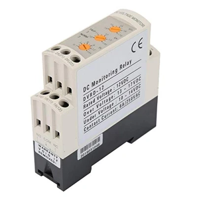 Imagen de KSTE Relé de Voltaje, DC 12V DVR la Sobretensión y Bajo Voltaje Protección Carril Guía 35MM Monitoreo