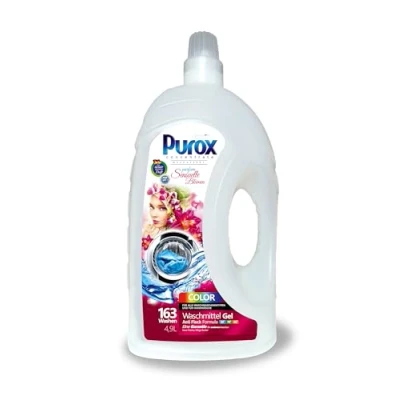 Imagen de PUROX COLOR FLORES SENSUALES Detergente Líquido (163 Lavados) Gel para ropa de color, HDPE 4,9 l