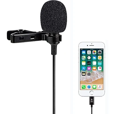 Imagen de 1.5 Metro Micrófono Lavalier Compatible con iPhone,Micrófono de Solapa Condensador Omnidireccional para iPhone 6/7/7 plus/8/8 plus/11/11 Pro/12,iPhone X/XS/XR,Youtube Entrevista Video