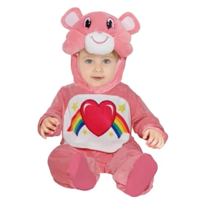 Imagen de FIESTAS GUIRCA Disfraz de Oso Arcoíris Mono Rosa con Corazón y Capucha Osito para Bebé 18 24 Meses