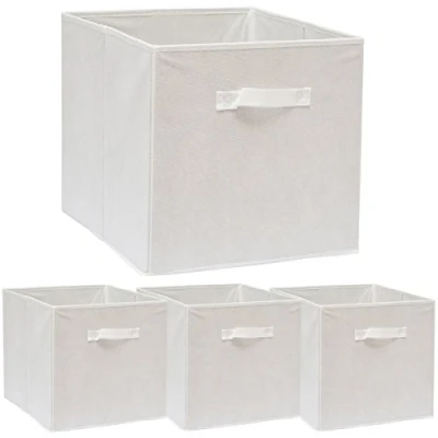 Imagen de DuneDesign 4 Cajas de Almacenamiento para Kallax 33x38x33 Cestas Tela con Asa Cubo Plegable