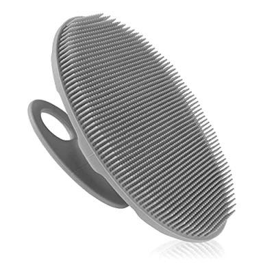 Imagen de INNERNEED Cepillo de limpieza corporal silicona suave, exfoliante suave y masaje para todo tipo piel (gris)