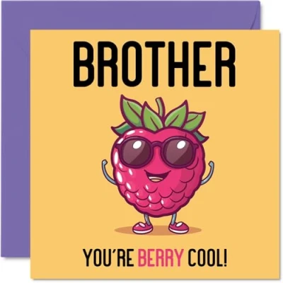 Imagen de tarjetas de cumpleaños para hermano Berry Cool Divertida tarjeta feliz hermana, regalos hermanos, felicitación broma 145 mm x