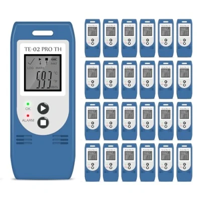 Imagen de ThermElc TE 02 Pro TH Registrador de datos Temperatura Humedad con informes automáticos CSV PDF, comparación varios dispositivos, monitoreo almacenes refrigerados y congelados