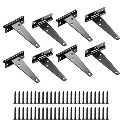 Imagen de 8 Piezas Bisagras en T, para Puertas de Madera, Puerta Jardín Cobertizo Granero, Visagras Acero Inoxidable con Tornillos 4 Pulgadas (T)
