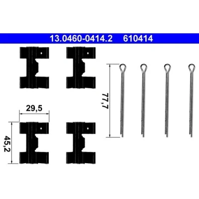 Imagen de ATE 13.0460 0414.2 Kit de accesorios, pastillas frenos FORD: Transit Mk2 Bus, Mk3 Furgón, LAND ROVER: Discovery 1