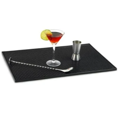 Imagen de bar@drinkstuff Alfombrilla de goma para barra servicio (30,5 x 45,7 cm), color negro