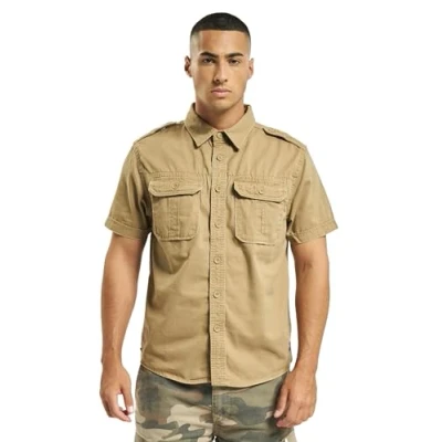 Imagen de Brandit Camisa Retro de Manga Larga y Corta, Beige, Manches Courtes XL