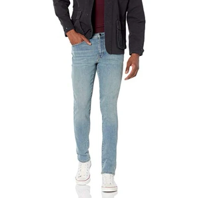 Imagen de Amazon Essentials Pantalón Vaquero Elástico de Ajuste Ceñido Hombre, Azul Claro Vintage, 36W / 34L