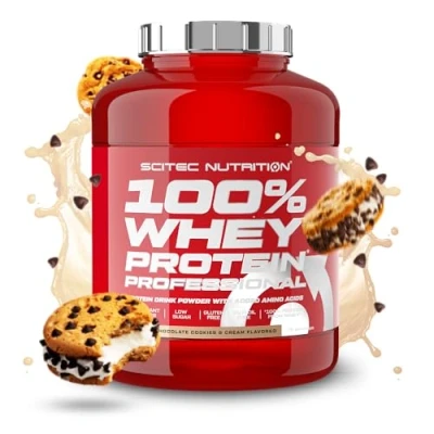 Imagen de Scitec Nutrition 100% Whey Protein Professional Mejorada con Aminoácidos Extra y Enzimas Digestivas Sin gluten aceite de palma, 2.35 kg, Chocolate Cookies &amp; Cream