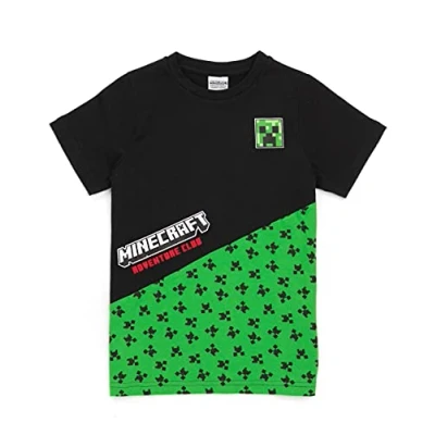 Imagen de Minecraft T Shirt Caminos Creeper Interior DE MANGULO Corto BL 13 14 años