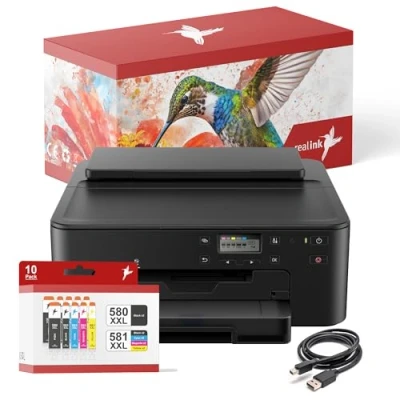 Imagen de realink Bundle Canon PIXMA TS705a Impresora (sin función de copia ni escaneo, incluye 10 cartuchos tinta)