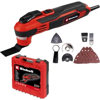 Imagen de Einhell Herramienta multifunción TE MG 350 EQ (350 W, 22000 a 40000 min^ 1 número de oscilaciones, luz LED, cierre sujeción rápido, incl. maletín y accesorio)