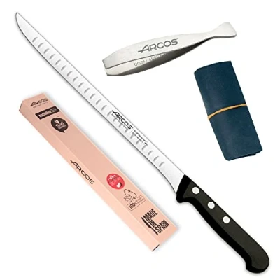 Imagen de Arcos jamonero profesional alveolos incluye pinza para jamón cuchillo cuchillos Acero Inoxidable Nitrum 240 mm