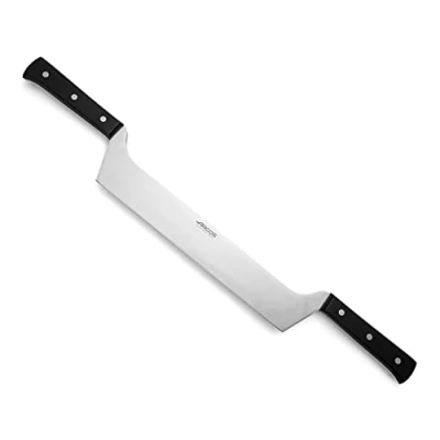 Imagen de ARCOS Universal Cuchillo Corta Queso Profesional 290mm con 2 Mangos. para de Acero Inoxidable y Mango Polioximetileno. Apto Lavavajillas. Color Negro