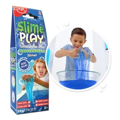 Imagen de Slime Baff, color azul, paquete de baño, convierte el agua la bañera en baba pegajosa. Juguete sensorial y baño para niños, certificado biodegradable.