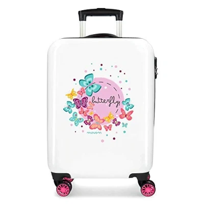 Imagen de MOVOM Trolley .Abs 55cm.4r Butterfly, Maleta De Cabina Rígida Niñas, Multicolor, 32L