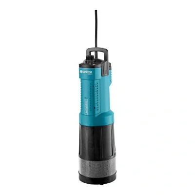 Imagen de bomba sumergible a presión 6000/5 automatic Comfort de GARDENA: sumergible, caudal 6000 l/h, motor 1050 W, prof. máx inmersión 12 m, seguro marcha en seco, cuerda sujeción 15 m (1476 20)