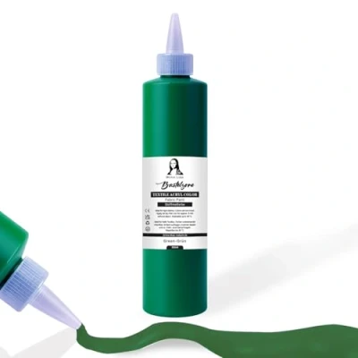 Imagen de Tinte para tela de 500 ml. Pintura textil resistente al lavado. Color camiseta tejidos claros. Lavable a máquina, textil, fijación mediante planchado (verde)