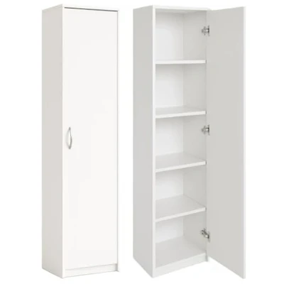 Imagen de armario de oficina con 1 puerta y 5 compartimentos, universal para hogar, 180 x 40 35 cm, color blanco