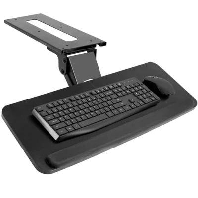 Imagen de VIVO Bandeja de plataforma ajustable para teclado y mouse computadora, ergonómica debajo la mesa, estante del escritorio (MOUNT KB03B)