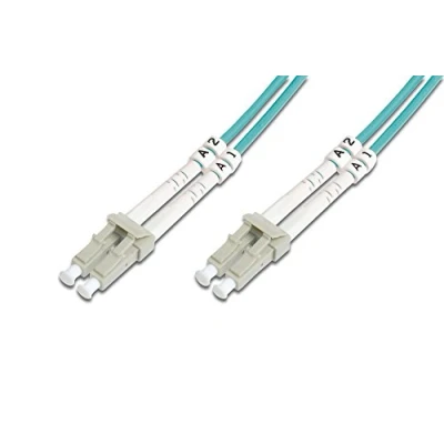 Imagen de DIGITUS DK 2533 01/3, Cable De Fibra Óptica OM3, 1 m, LC a LC, Dúplex, 1/10/40/100 Gbit/s, LAN Multimodo MM, Tipo Fibra: 50/125 µ, Turquesa (Aqua)