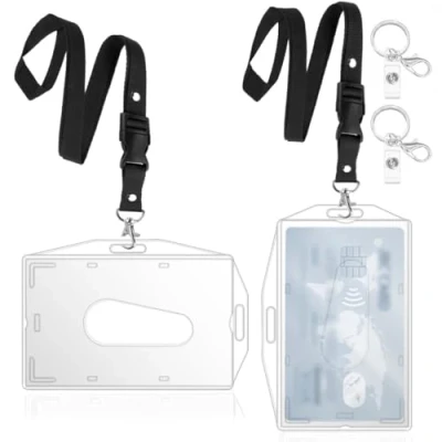 Imagen de Porta Badge titulares, Ideal para Tarjetas de Proximidad, Crédito y Documentos Identificación,Tarjeta tráfico (2 Pcs Lanyard)