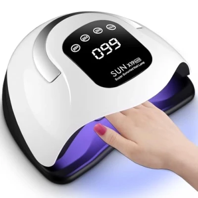 Imagen de Zaxiva lampara uñas gel 320W,Lampara UV LED con 72 Perlas, Sensor Automático, 4 Temporizadores, Pantalla Digital, de profesional para semipermanentes en Casa/Salón