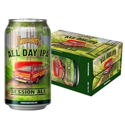 Imagen de Founders Cerveza All Day IPA, Pack 12 x 33 cl, Con Sabor Cítrico y Toque Tropical, 4.7% Volumen Alcohol