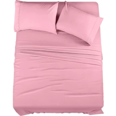 Imagen de Utopia Bedding Juego de sábanas tamaño Queen, Ropa Cama 4 Piezas, Microfibra cepillada, Resistente al Encogimiento y a la decoloración, fácil Cuidado (Queen, Rosa)
