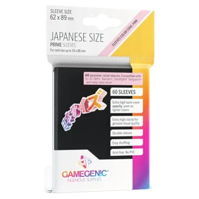 Imagen de Gamegenic Prime Japanese Sized Sleeves Black Multilenguaje (Incluye Español)