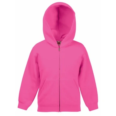 Imagen de Fruit of the Loom Sudadera básica con Capucha diseño Jacket Unisex niños niñas (9 11 años/Fucsia)