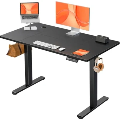 Imagen de ErGear Escritorio Elevable Eléctrico, Mesa de Trabajo Ajustable en Altura, Oficina Casa con Tablero Ensamblado, 120 x 60 cm, Estilo Moderno, Ideal para Trabajo, Redacción y Juegos