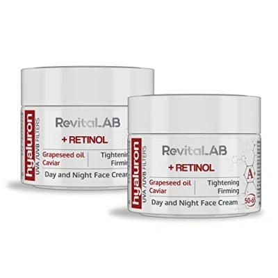 Imagen de RevitaLAB Hyaluron Anti Aging Day and Night Cream, Enriched with Retinol, Caviar Red Grape for Ages 50 65, ml (multipack)