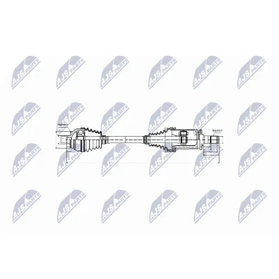 Imagen de NTY NPW BM 029 Árbol de transmisión Eje delantero, izquierda, izquierda 560 BMW: 5 Touring, Berlina, 6 Gran Coupe norauto, oscaro,